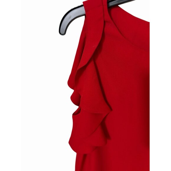 Banana Republic Red Flutter Sleeve Blouse Scoop Neck Small - Picture 2 of 11